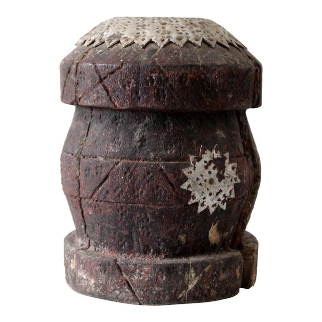 Antique Wooden Grinding Vessel For Sale