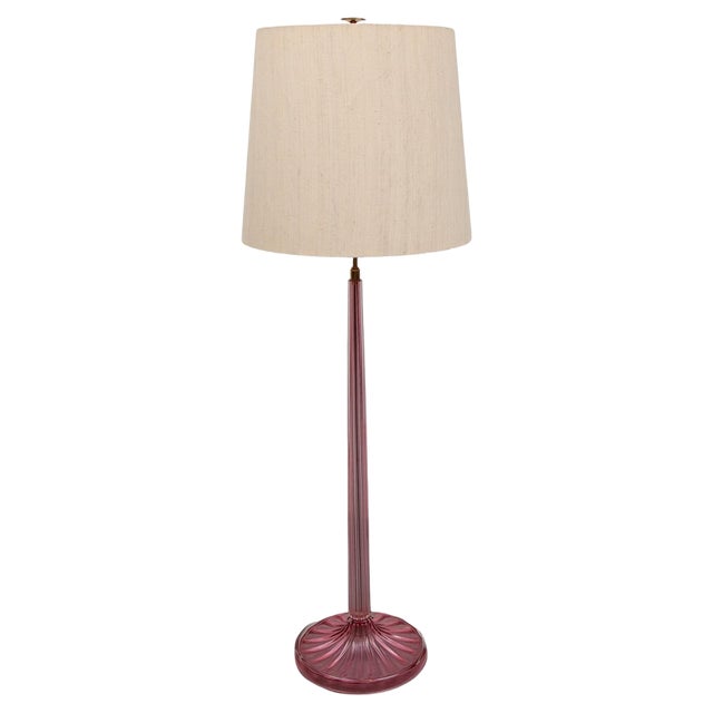 Pink Art Glass Floor Lamp by Barovier E Toso, Italy, 1956 For Sale