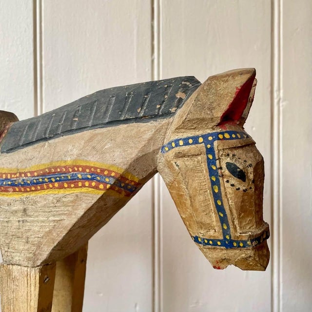 Vintage Carved Wooden Horse Figurine, 1960s, in Good conditions. Designed 1960 to 1969