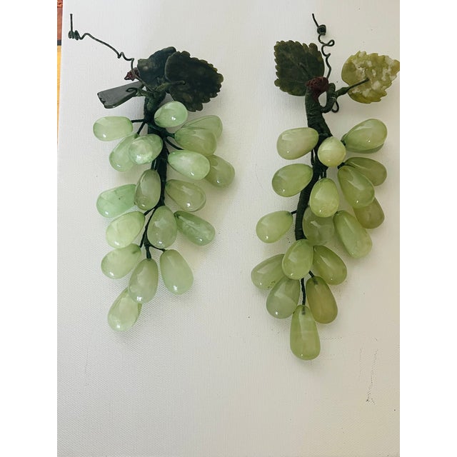Shabby Chic Great Pair of Large Vintage Jadeite Jade Grape Clusters For Sale - Image 3 of 8