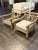 Textile Restoration Hardware Outdoor Leagrave Lounge Chairs + Ottoman, Set of Three For Sale - Image 7 of 12