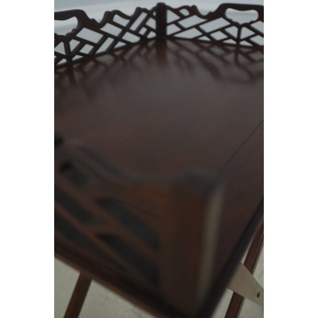 Baker Mahogany Chippendale Style Butlers Tray Table For Sale In Philadelphia - Image 6 of 15