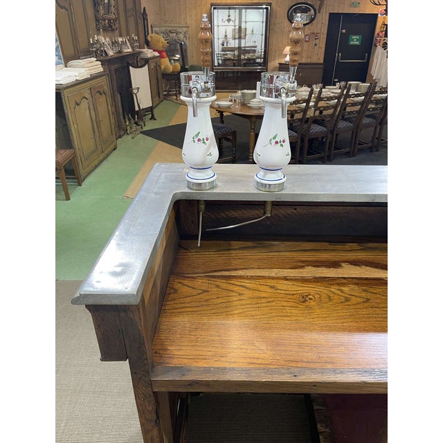 Bar Counter in Oak with Zinc and White Marble For Sale - Image 15 of 18