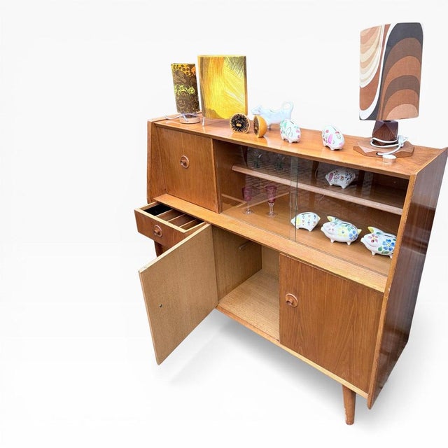 Brown Mid-Century Oak and Walnut Drinks Cabinet from Priory For Sale - Image 8 of 10