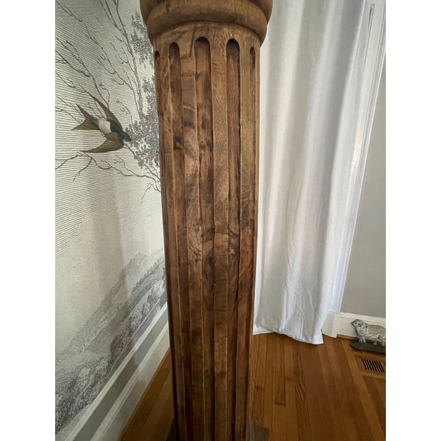 Antique Carved Solid Wood Corinthian Column For Sale In Atlanta - Image 6 of 13