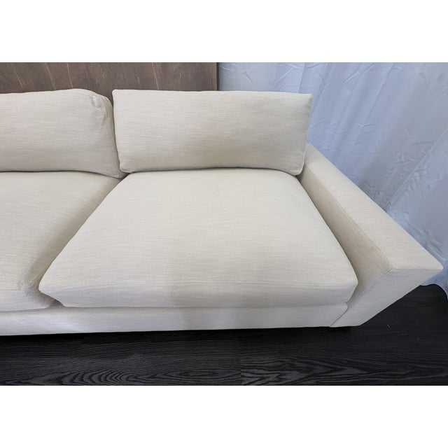 Rh Maxwell Left-Arm L-Sectional | Classic | Down | Perennials® Performance Textured Linen Weave – Dune For Sale - Image 9 of 18