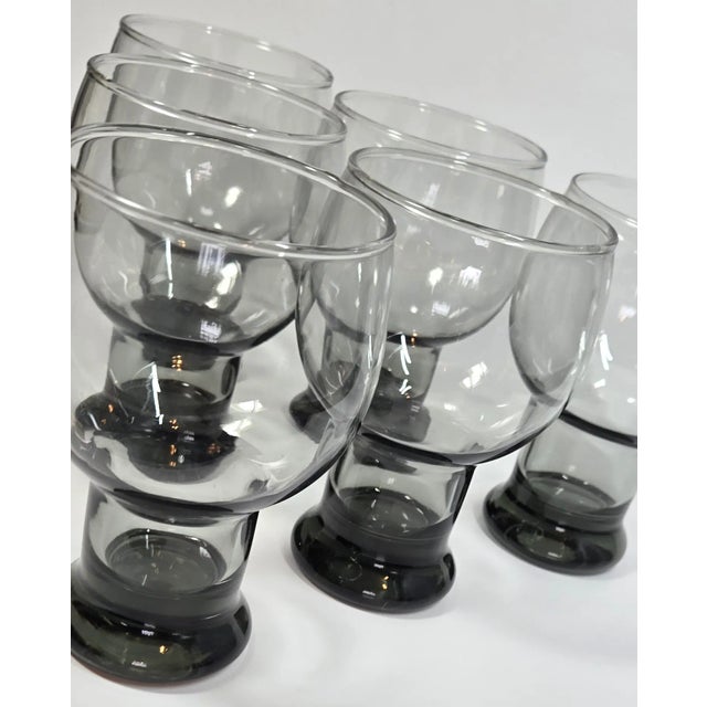 Mid-Century Grey Beer Glasses- Set of Six For Sale - Image 6 of 12