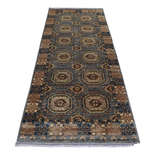 Vintage Tribal Hand-Knotted Runner Rug, 2010s For Sale