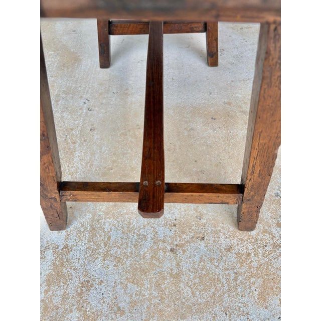 Brown Early 20th Century French Walnut Bread Cutting Board Side Table For Sale - Image 8 of 12