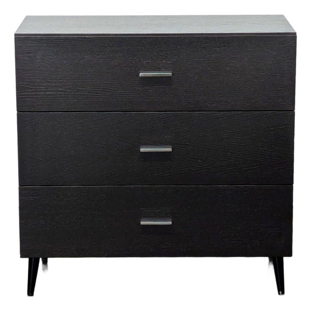 West Elm Adams Modern 3-Drawer Dresser in Espresso Wood Finish, Attributed For Sale