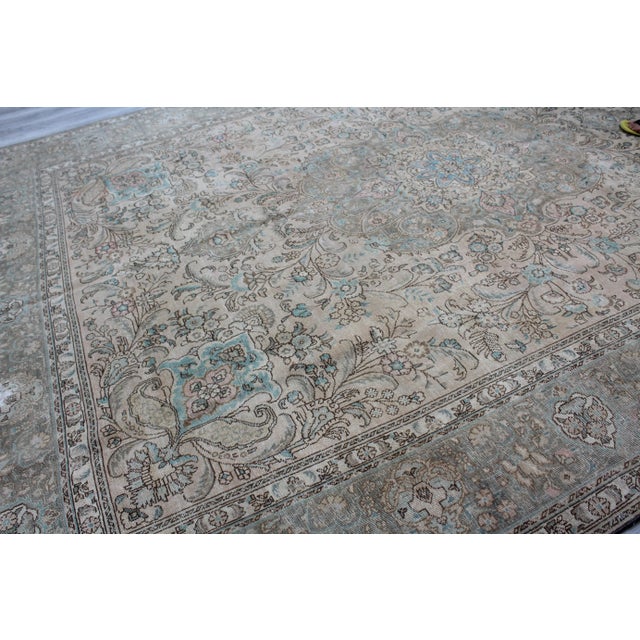 Mid-Century Modern Extra Large Vintage Turkish Area Rug - 114"x153" For Sale - Image 3 of 13