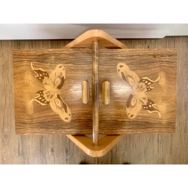 Mid-Century Marquetry Sewing Table For Sale - Image 11 of 12