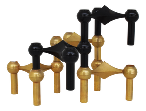 Gold and Black Cy Sestake Modular Candleholder by Ceasar Stoffi for Hans Nagel, Germany, 1965, Set of 5
