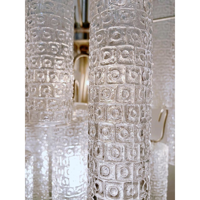 1970s Vintage Murano Style Chandelier With Hand Blown Glass Tubes For Sale - Image 11 of 13