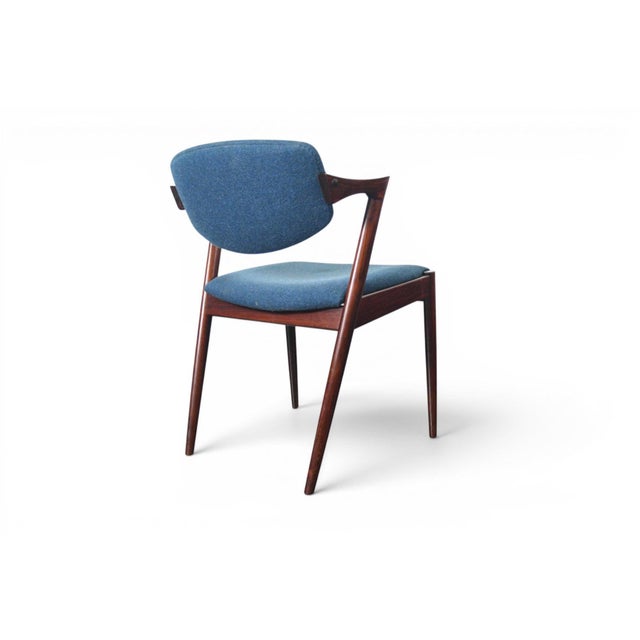 Wood Set of Eight Attributed to Kai Kristiansen Model 42 Dining Chairs in Rosewood For Sale - Image 7 of 12