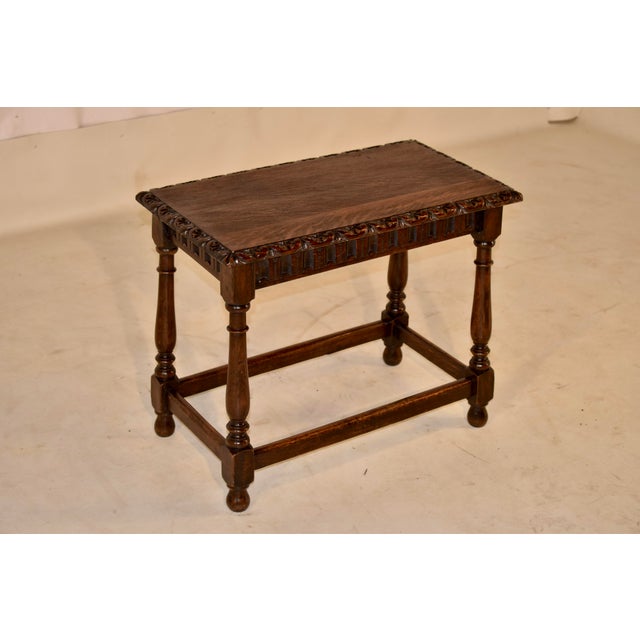 19th Century Late 19th Century English Oak Carved Stool For Sale - Image 5 of 7