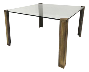 Bronze T14 Dining Table attributed to Peter Ghyczy, 1970s