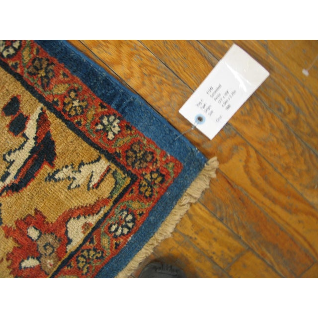 Magnificant Ivory and Blue With Red Accent, Floral Design Antique Sultanabad Rug For Sale - Image 11 of 12