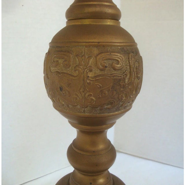 Mid-Century Modern Boho Asian Mid-Century Brass Lamp James Mont For Sale - Image 3 of 6