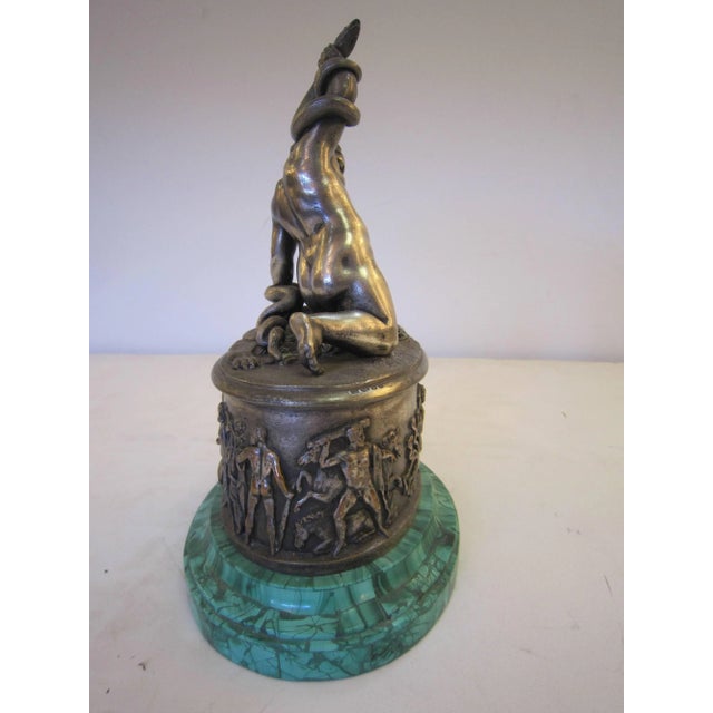 Small Sculpture of a Nude Boy on Malachite Base, Benjamin Schlick -Mid-19th Cent For Sale - Image 10 of 10