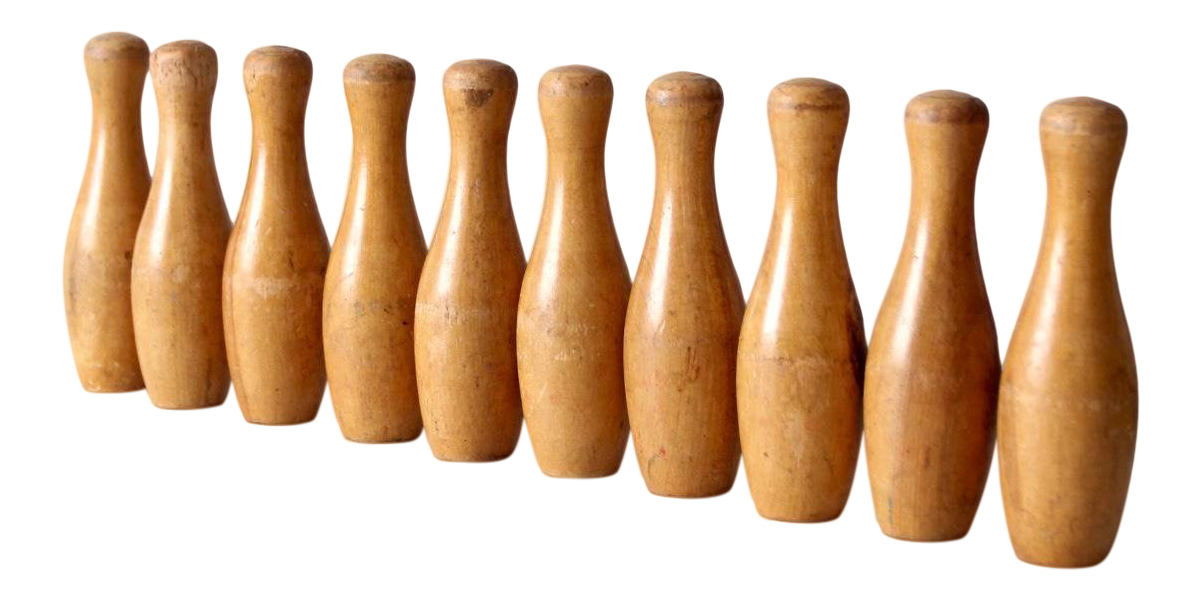 wooden skittles set