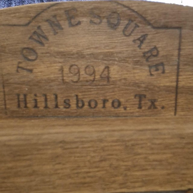 1990s American Oak Windsor Style 2-Person Double Glider Rocking Bench For Sale - Image 9 of 12