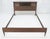 Walnut Storage Compartment Wedge Shape Headboard Queen Size Bed w/ Rails For Sale - Image 9 of 12