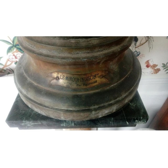 Coffee Circa 19th Century Ernest Rancoulet Spelter Sculpture Statue With Foundry Mark & Signature 27" Tall For Sale - Image 8 of 8