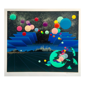 Stan SolomonPop Art Surreal Large Colorful Screenprint with Mod Balls of Color Serigraph, 1990