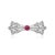 Silver 1930s Platinum and White Gold Diamond Bow Brooch With Burma Ruby Center For Sale - Image 8 of 8