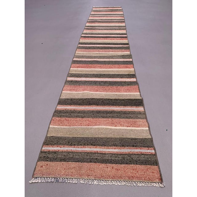 Vintage Turkish Narrow Kilim Runner Rug For Sale - Image 5 of 5