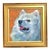 Contemporary Portrait Painting of a Spitz Dog, Framed For Sale