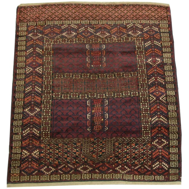 19th Century 1900s Antique Turkeman Rug For Sale - Image 5 of 5