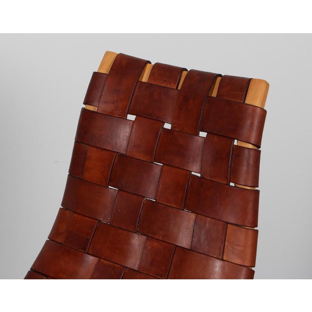 Yngve Ekström Kurva Lounge Chair in Leather from Yngve Ekström, 1950s For Sale - Image 4 of 11