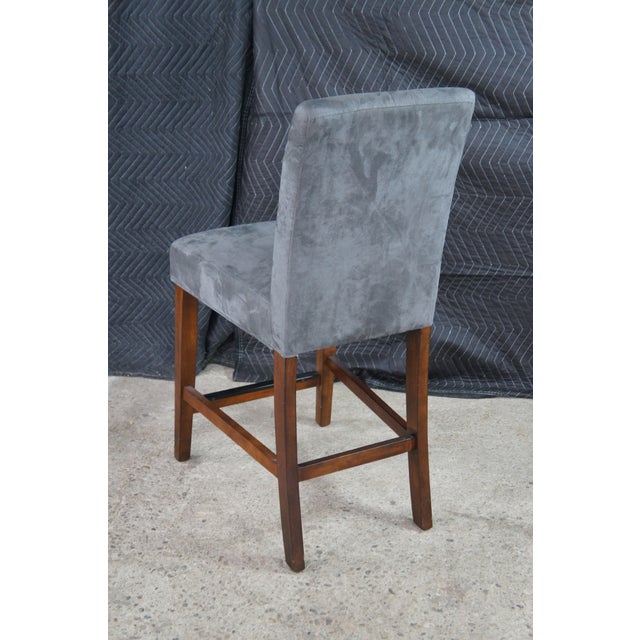 4 American Signature Modern Grey Counter Height Bar Stools Mahogany Finish For Sale - Image 4 of 9