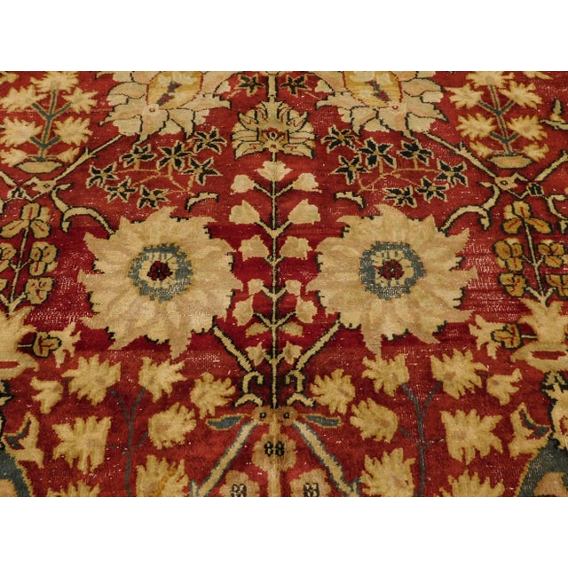 Textile Vintage Indian Agra Rug- 8′ × 10′ For Sale - Image 7 of 13