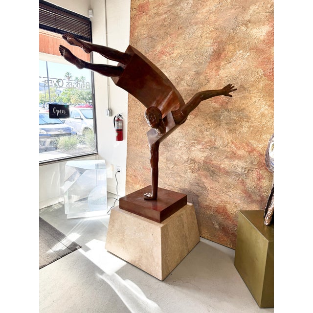 Early 20th Century Jean-Louis Corby “Balance 1” Massive Bronze on Marble Plinth For Sale - Image 10 of 18