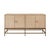 Matthew Izzo Home Ariel Cerused Oak Four Door Buffet With Brass Metal Base and Acrylic/Brass Hardware For Sale In New York - Image 6 of 6