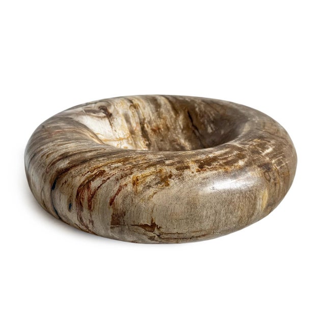 Organic Modern Vintage Petrified Wood Decorative Bowl For Sale In Los Angeles - Image 6 of 7