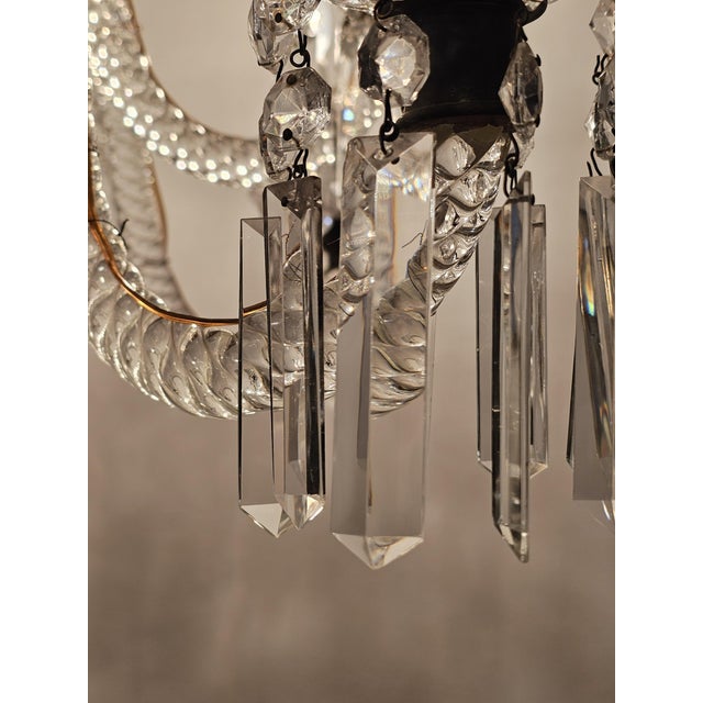 Bohemian Crystal 12-Light Chandelier, 1930s For Sale - Image 6 of 18