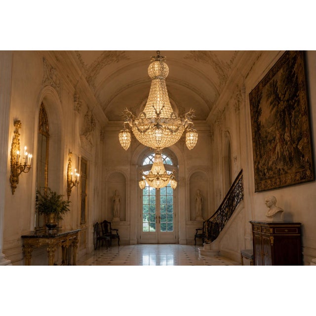 1980s 1980 French Artisan Louis XVI Silver Bronze Chandelier For Sale - Image 5 of 17