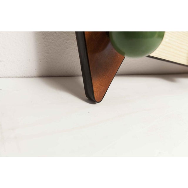 Wood Formica Asymmetrical Wall Rack with Mirror, Set of 2 For Sale - Image 7 of 18