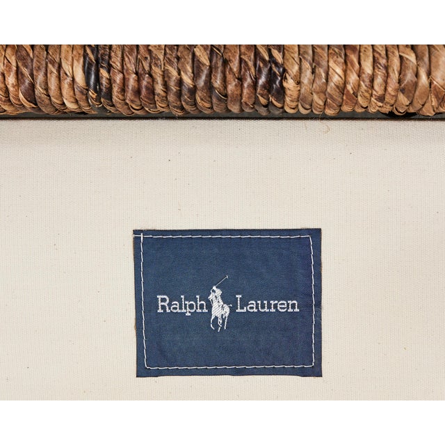 Pair of Ralph Lauren Organic Wicker Rope Armchairs + Ottoman For Sale - Image 15 of 18