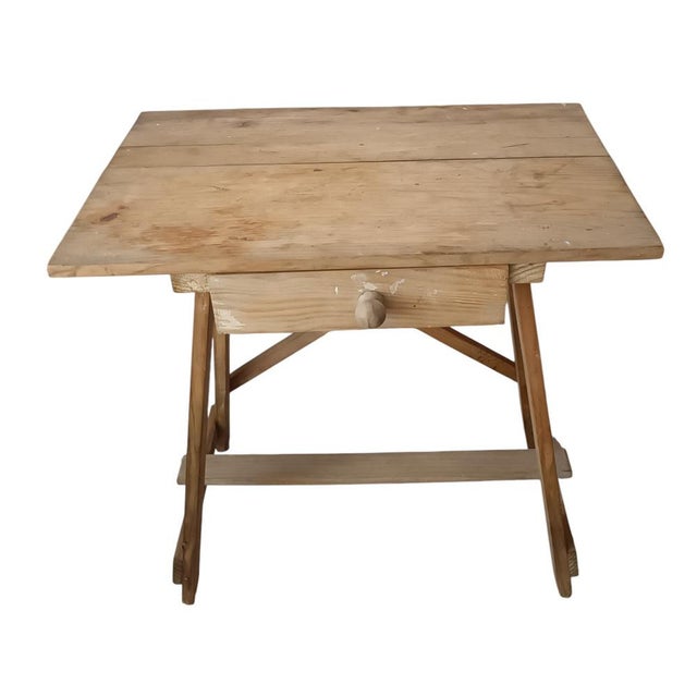 Vintage Worktable in Wood For Sale - Image 5 of 8