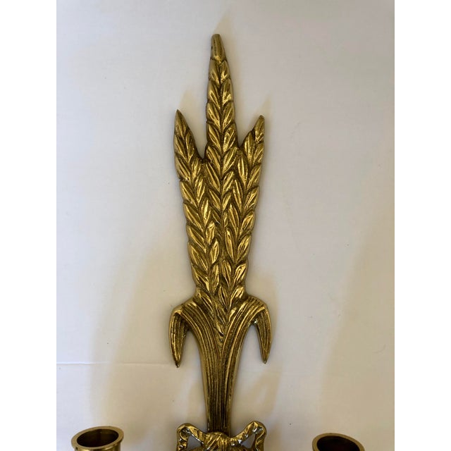 Vintage Brass Sheaf of Wheat Candle Sconces a Pair Chairish