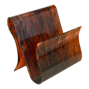 Very Rare Vintage 1970's Mid Century Modern Free Form Magazine Rack in Faux Tortoiseshell Lucite / Plexiglass