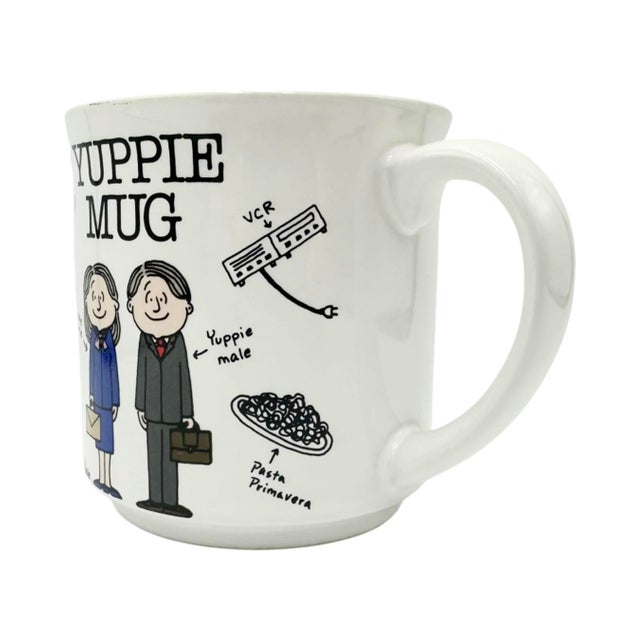 A wonderfully nostalgic relic of 1980s culture, this charming “Yuppie Mug” perfectly captures the era of power lunches,...