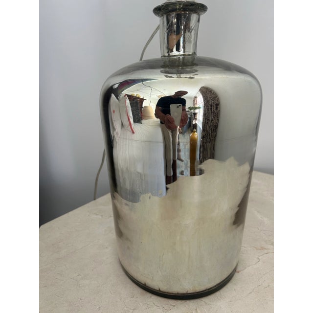 Mid-Century Modern Vintage Mercury Glass Jar Lamps – a Pair For Sale - Image 3 of 5
