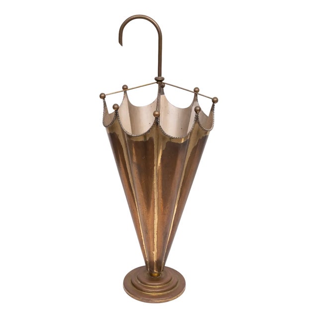 Brass Umbrella Stand, France, 1950s For Sale
