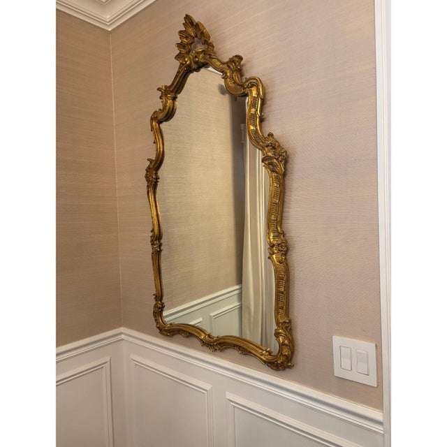 Offered is a timeless vintage hand carved wall mirror by Carver’s Guild. This mirror is all original and very well cared...